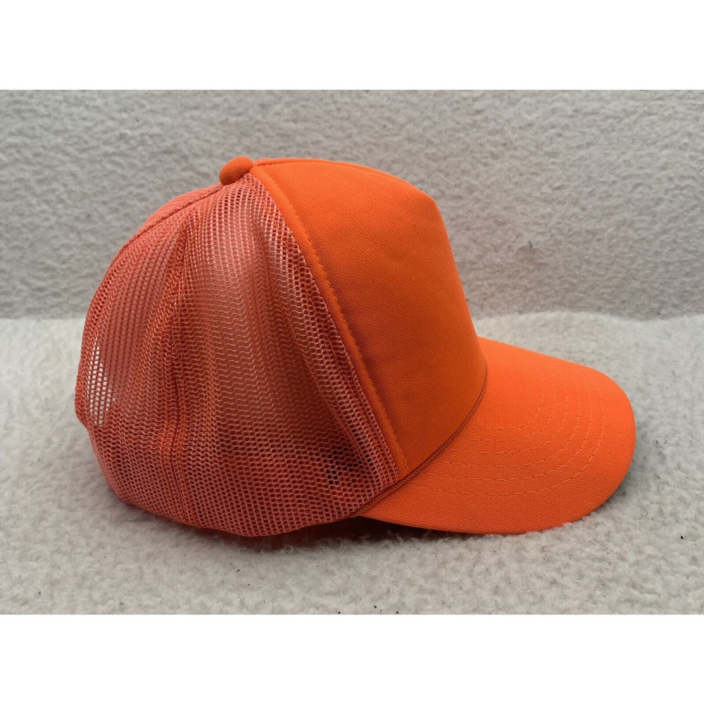 VTG Youngan Blank Snapback Trucker Hat Orange High-Vis Hunting Foam Trucker Rope - Picture 5 of 9